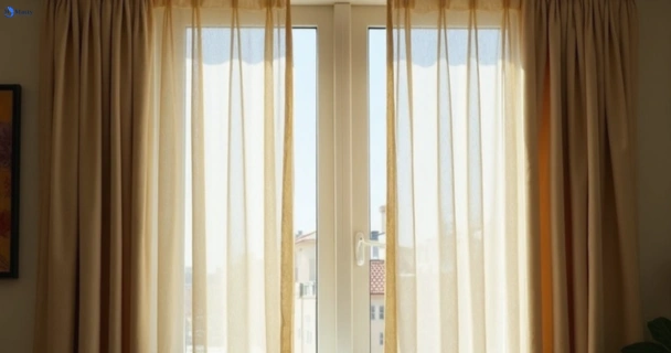 Dusty and dull curtains in bundoora-vic before steam cleaning